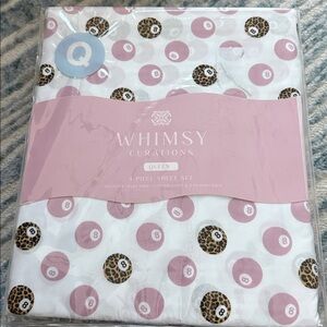 Pink Leopard 8-Ball Twin Sheet Set